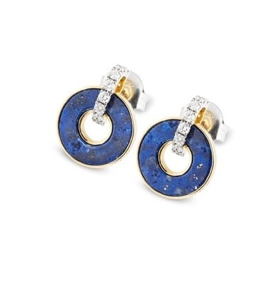 18 karaat geelgouden oorstekers  - Promesse Blue - Ponte Vecchio