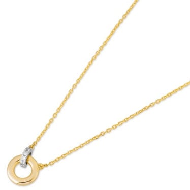 18 karaat geelgouden dames ketting met diamanten - Promesse - Ponte Vecchio