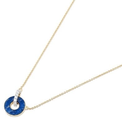 18 karaat geelgouden dames ketting met diamanten - Promesse Blue - Ponte Vecchio