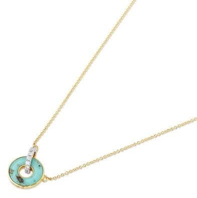18 karaat geelgouden dames ketting met diamanten - Promesse Light Blue - Ponte Vecchio