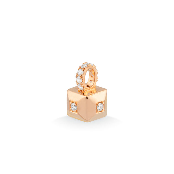18 karaat roségouden dames ketting met diamant - Iris Cube - Ponte Vecchio