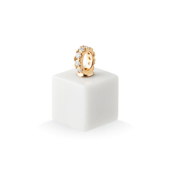 Titanium dames ketting met gouden hanger - Diamant & Chalcedoon - Iris Cube - Ponte Vecchio