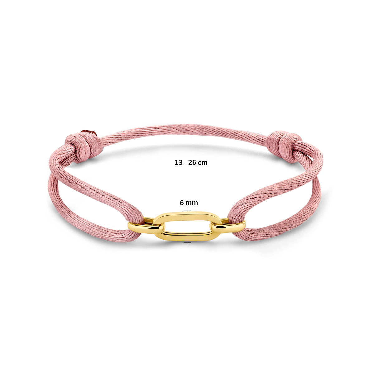 Satijn Armband Schakel Roze gedragen