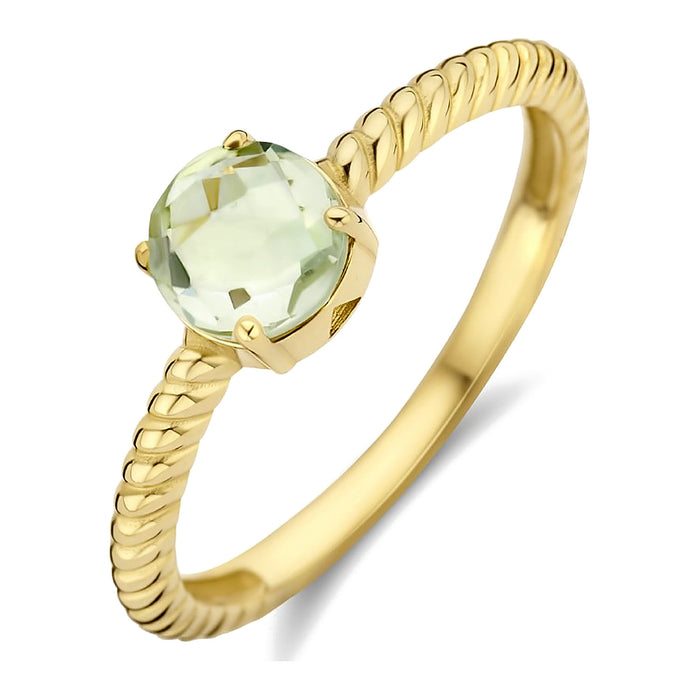 Met groene Amethist - Hutjens - 14k Geelgoud