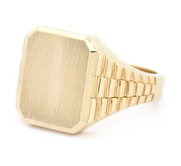 14 karaat geelgouden zegelring  - Hutjens - Rolex President Ring