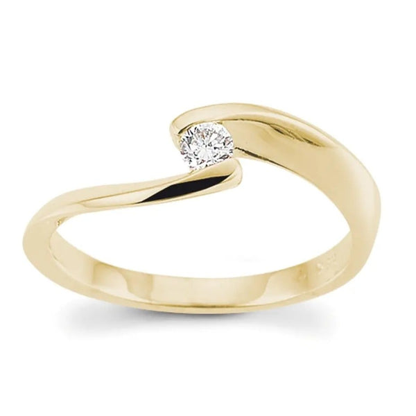 14 karaat geelgouden met diamant - 0,10 ct - F1640G