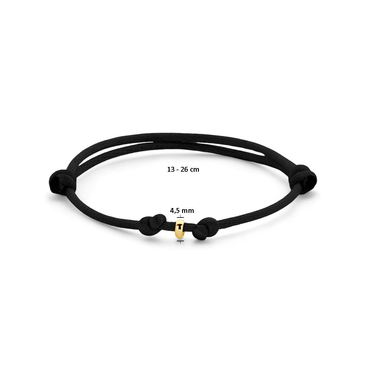 Satijn Armband Mini Zwart gedragen