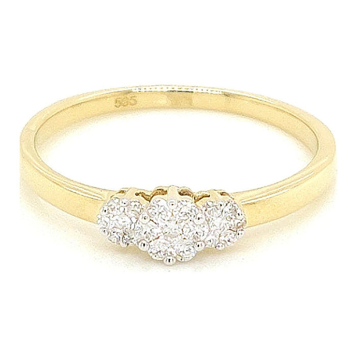 Dames met diamanten 0.20 crt. - Diamond - Hutjens Diamond - 14k Geelgoud
