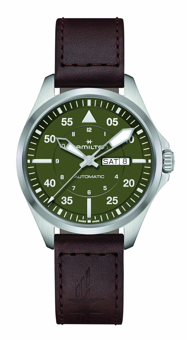 Hamilton  - Horloge Heren - Khaki Aviation Pilot Day Date - H64635560