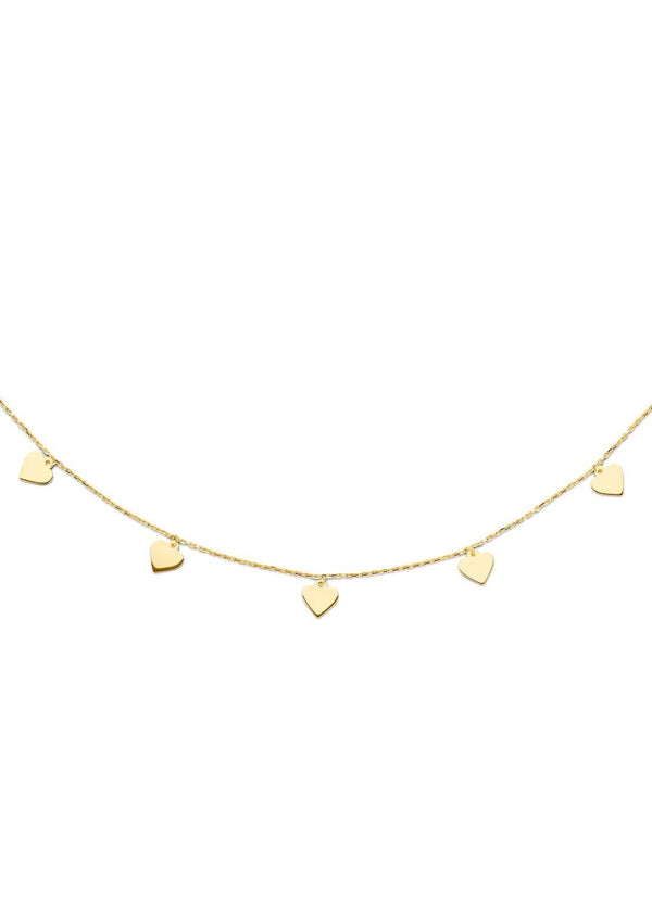 14 karaat geelgouden dames ketting - Jackie - Hearts