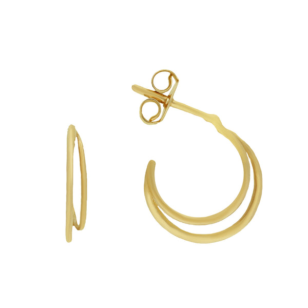 14 karaat geelgouden oorstekers - Jackie  - Twin Hoops