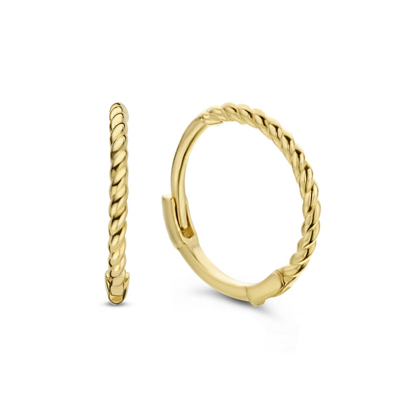 14 karaat geelgouden oorstekers - Jackie  - Mini Twist Hoops