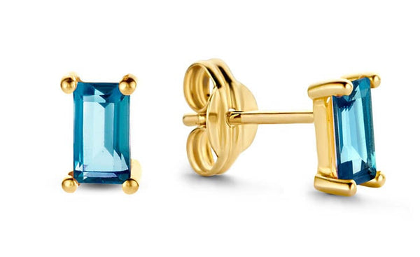 14 karaat geelgouden oorstekers - Jackie  - Medina Topaas Studs