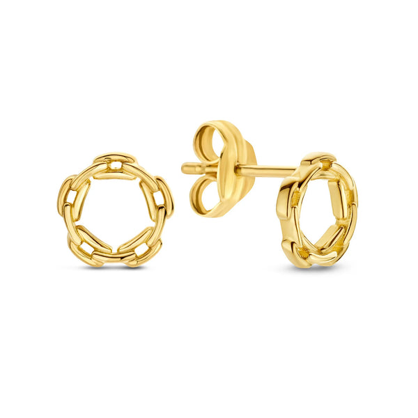14 karaat geelgouden oorstekers - Baia Link Studs - Jackie