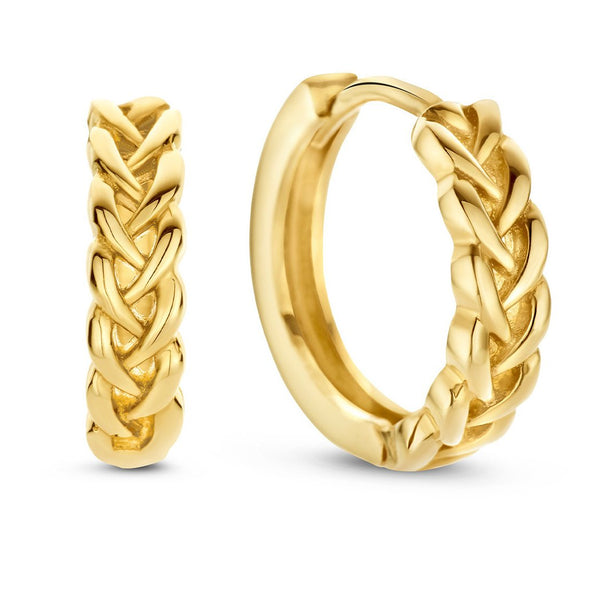 14 karaat geelgouden oorstekers - Jackie - Petit Sablon Hoops