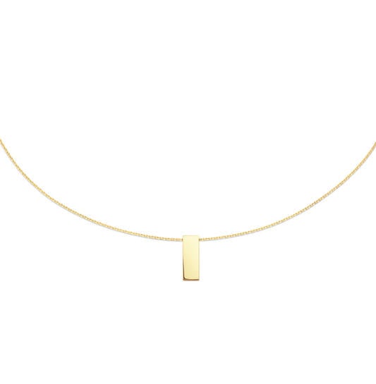 14 karaat geelgouden dames ketting - Engraving Bar Necklace - Jackie