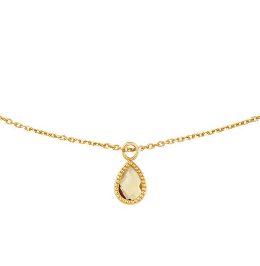 14 karaat geelgouden dames ketting - Amstel Citrine Necklace - Jackie