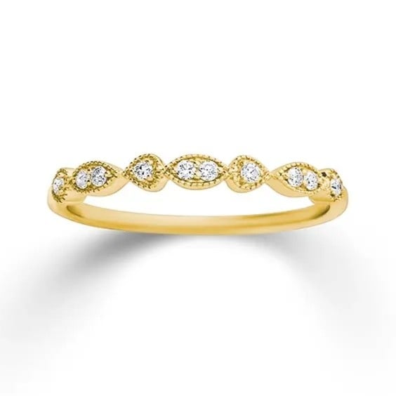 14 karaat geelgouden fantasiering met diamant - 0,10ct - K11996G