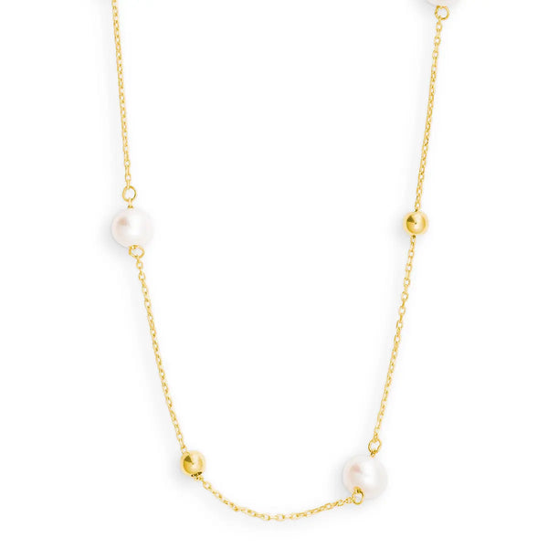 14 karaat geelgouden parel collier - K13714G