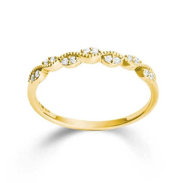 14 karaat geelgouden fantasiering met diamant - 0,09 ct. - K13734G