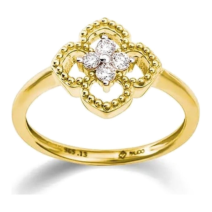 Fantasiering met diamant - 0,14 ct - Hutjens Diamond - 14k Geelgoud