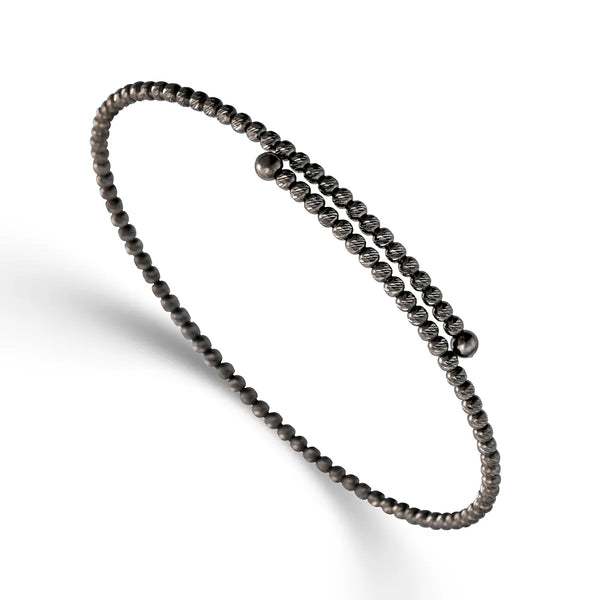 14 karaat witgouden zwarte armband - K14076WB