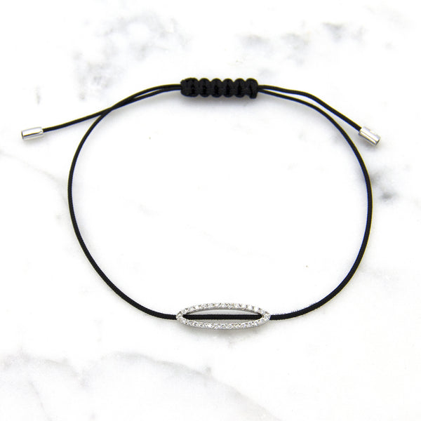 18 karaat witgouden armband met diamanten - Hutjens Rope - Ellipse