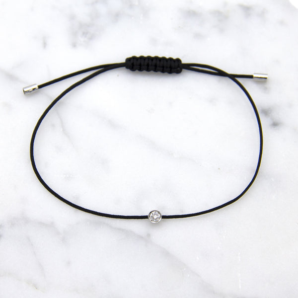 18 karaat witgouden armband met diamant - Hutjens Rope  -  Solitair