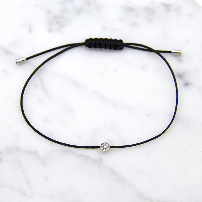 Met diamant  -  Solitair - Hutjens Rope - 18k Witgoud