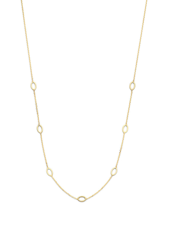 14 karaat geelgouden dames ketting - Jackie - Long Ovals Necklace