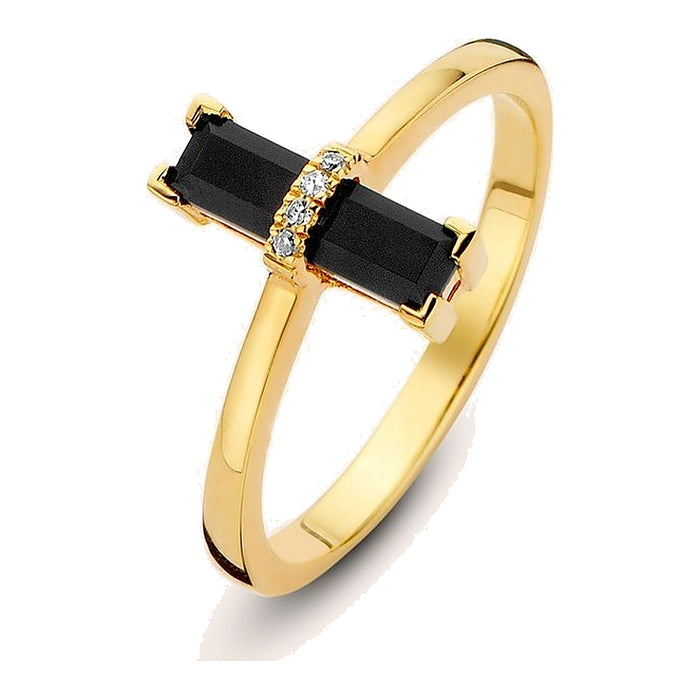 Zilveren ring goudkleurig verguld - Dark Secret Ring - Diamanti Per Tutti - Sterling Zilver 925