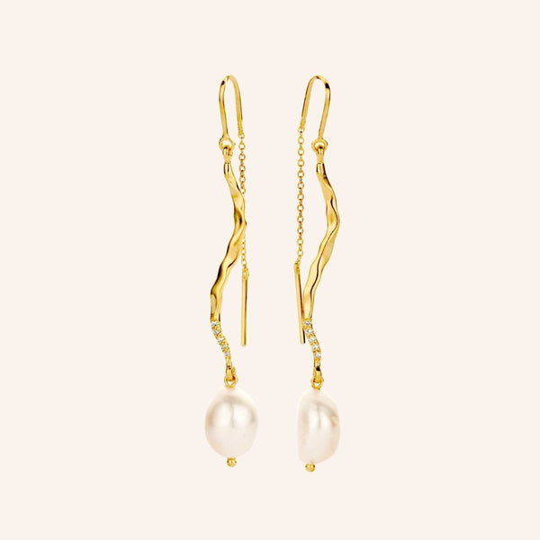 Zilveren oorstekers goudkleurig verguld - Diamanti Per Tutti - Marilyn Earrings