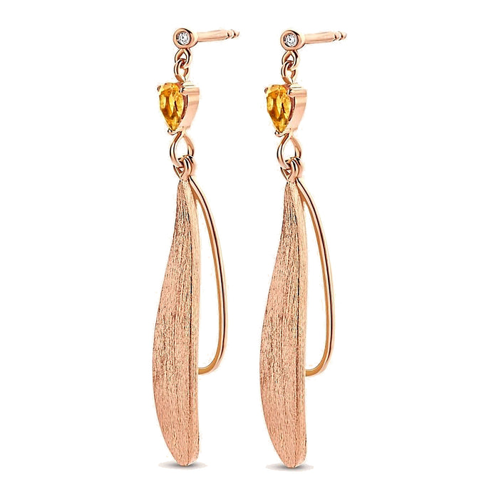 Zilveren oorstekers rosékleurig verguld - Felice Earrings - Diamanti Per Tutti - Sterling Zilver 925