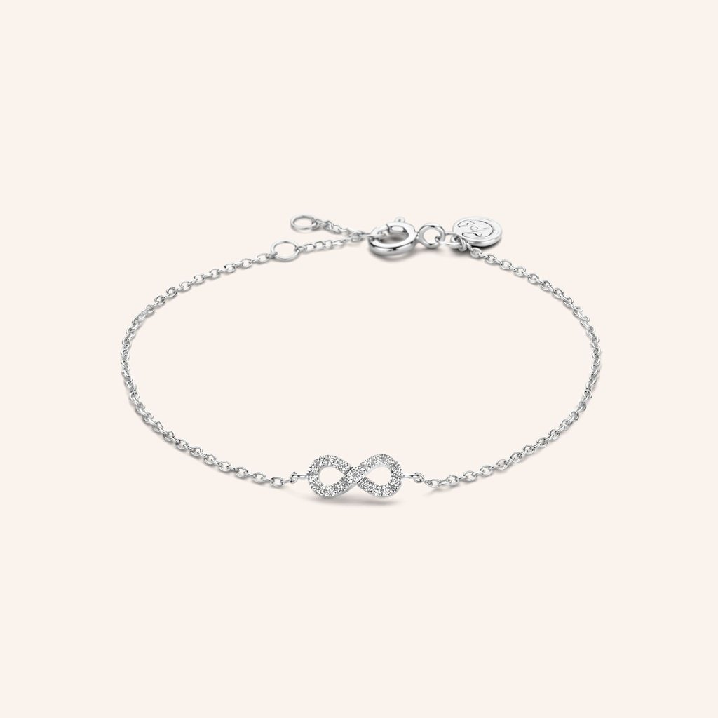 [M2043-1S1-S15S16S17] Infinity Bracelet (White Plated)