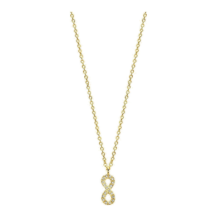 Zilveren ketting goudkleurig verguld - Infinity Necklace - Diamanti Per Tutti - Sterling Zilver 925