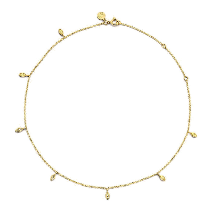 Zilveren ketting goudkleurig verguld - Bella Vita Necklace - Diamanti Per Tutti - Sterling Zilver 925