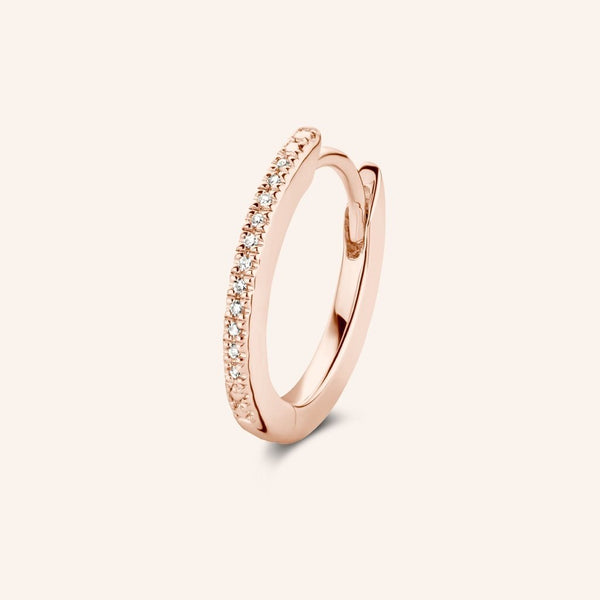 Zilveren oorstekers rosékleurig verguld - Diamanti Per Tutti - Oval Huggers