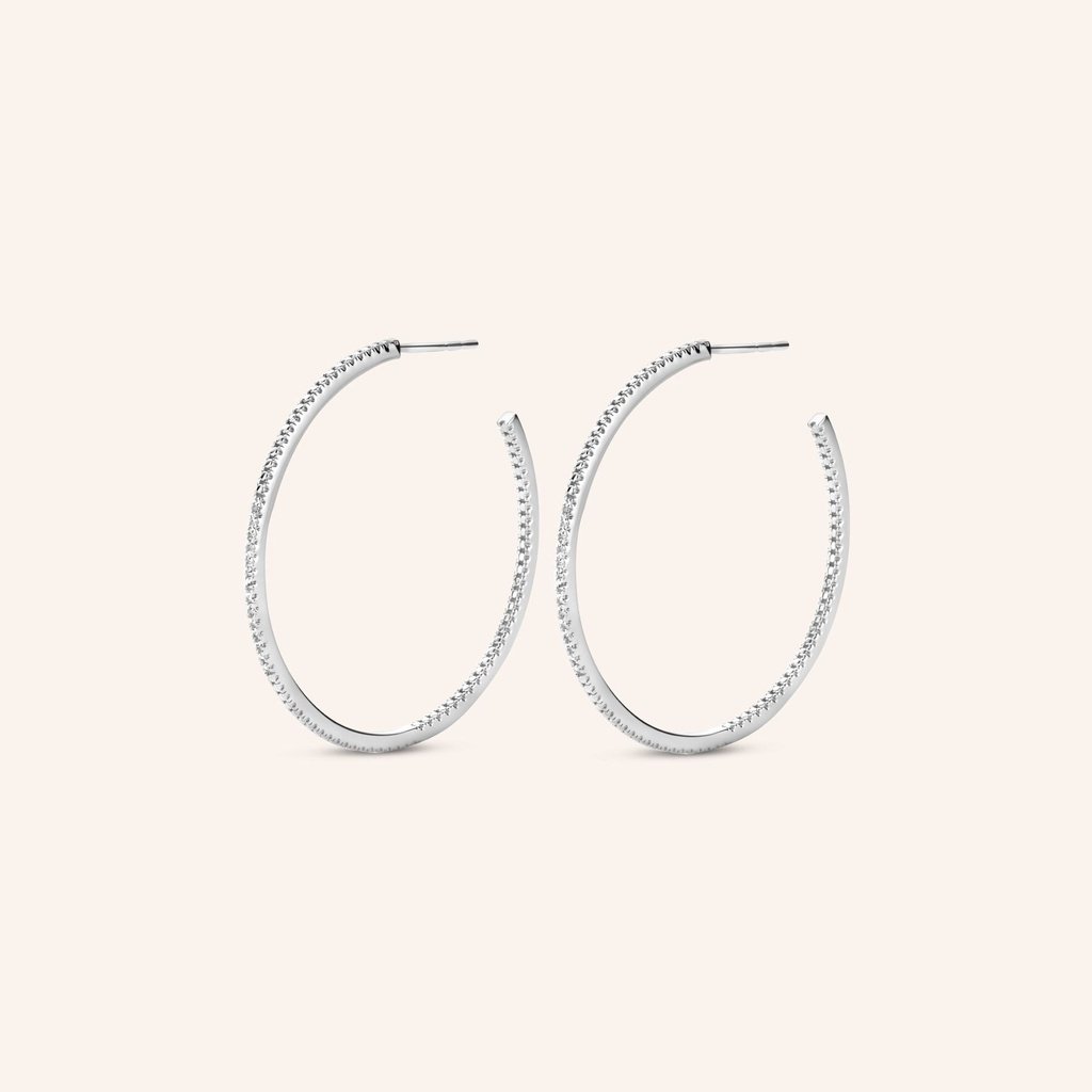 [M2154-1S4-H02] Ever Earrings (L) (White Plated)