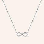 [M2202-1S3-S38S40S42] Big Infinity Necklace (White Plated)
