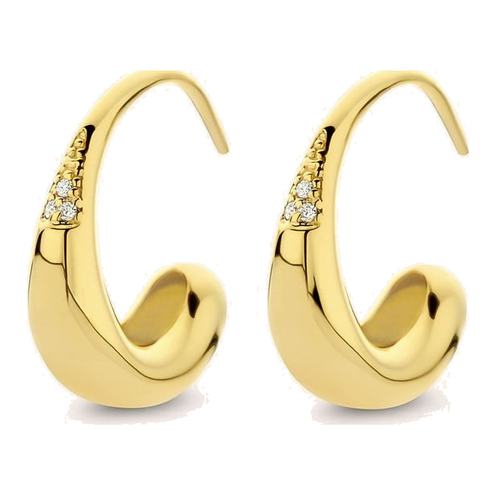 Zilveren oorstekers goudkleurig verguld - Honey Drip Small Hoops - Diamanti Per Tutti - Sterling Zilver 925