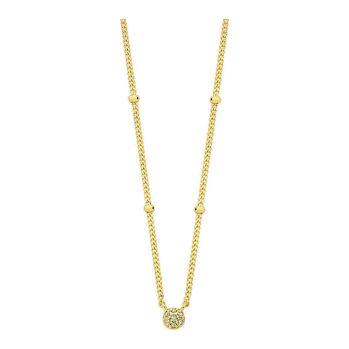 Zilveren ketting goudkleurig verguld - First Beaded Necklace - Diamanti Per Tutti - Sterling Zilver 925