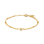 [M2508-3S1-S15S16S17] First Beaded Bracelet (Yellow Gold Plated)