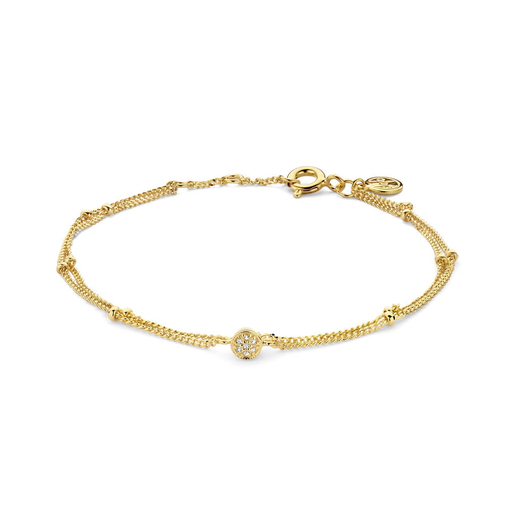 [M2508-3S1-S15S16S17] First Beaded Bracelet (Yellow Gold Plated)