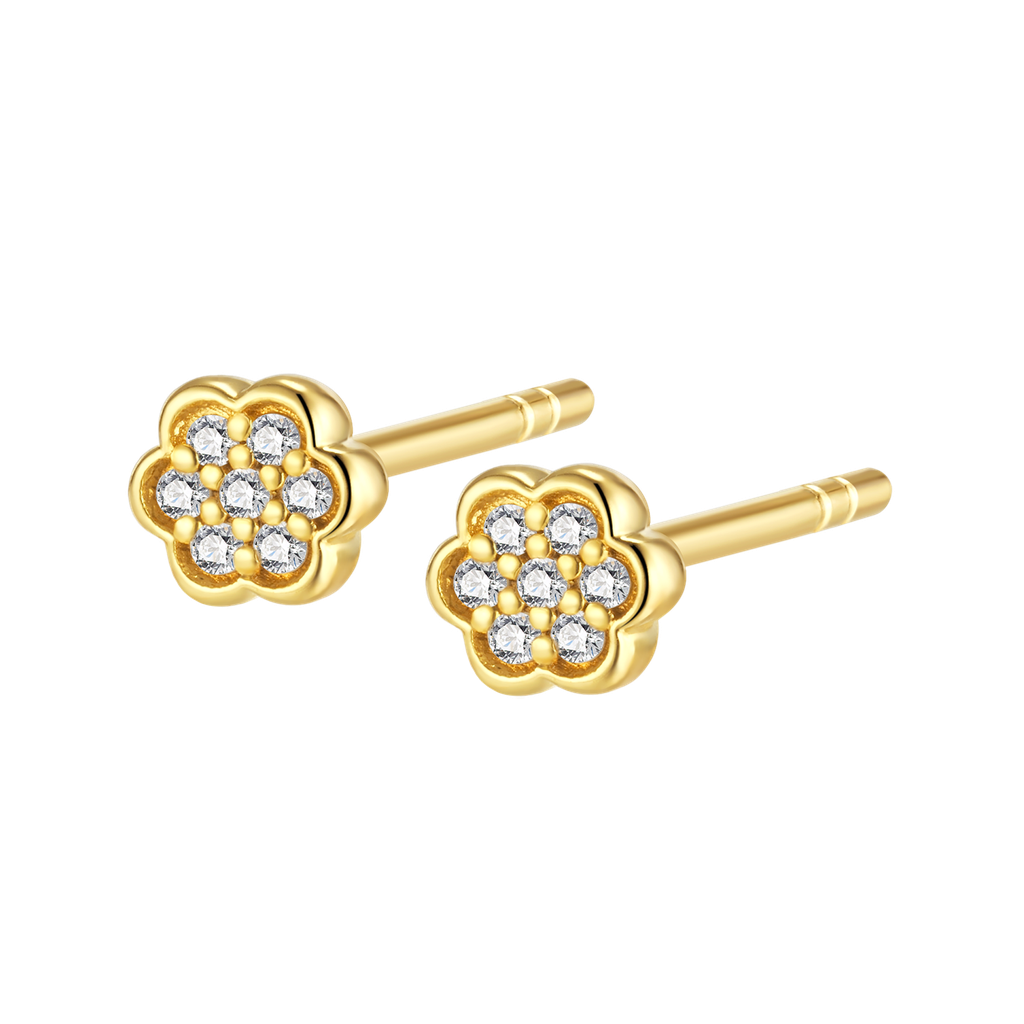 [M2532-3S4-P01] First Flower Earrings (Yellow Gold Plated)
