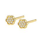[M2532-3S4-P01] First Flower Earrings (Yellow Gold Plated)