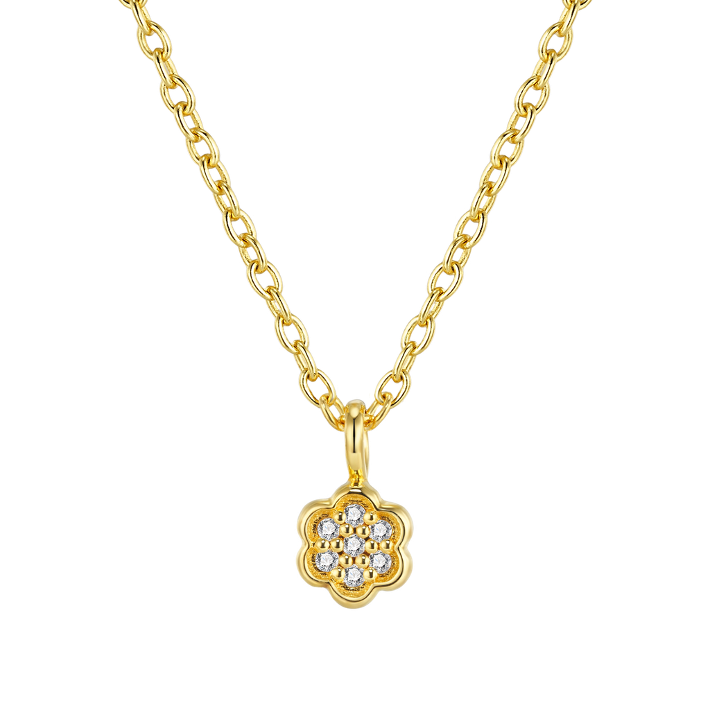 [M2533-3S3-S40S45] First Flower Necklace (Yellow Gold Plated)