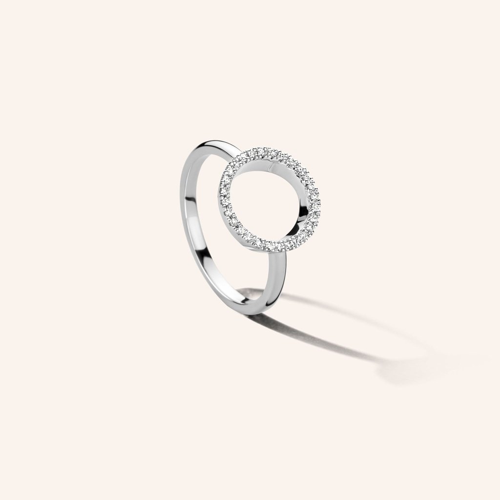 [M258-1S5-S48] Full Circle of Life Ring (White Plated, 48)