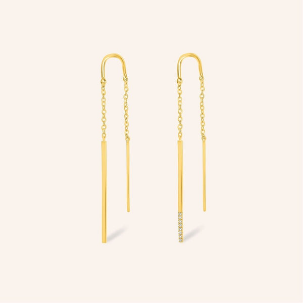 Zilveren oorstekers goudkleurig verguld - Diamanti Per Tutti - Double Linea