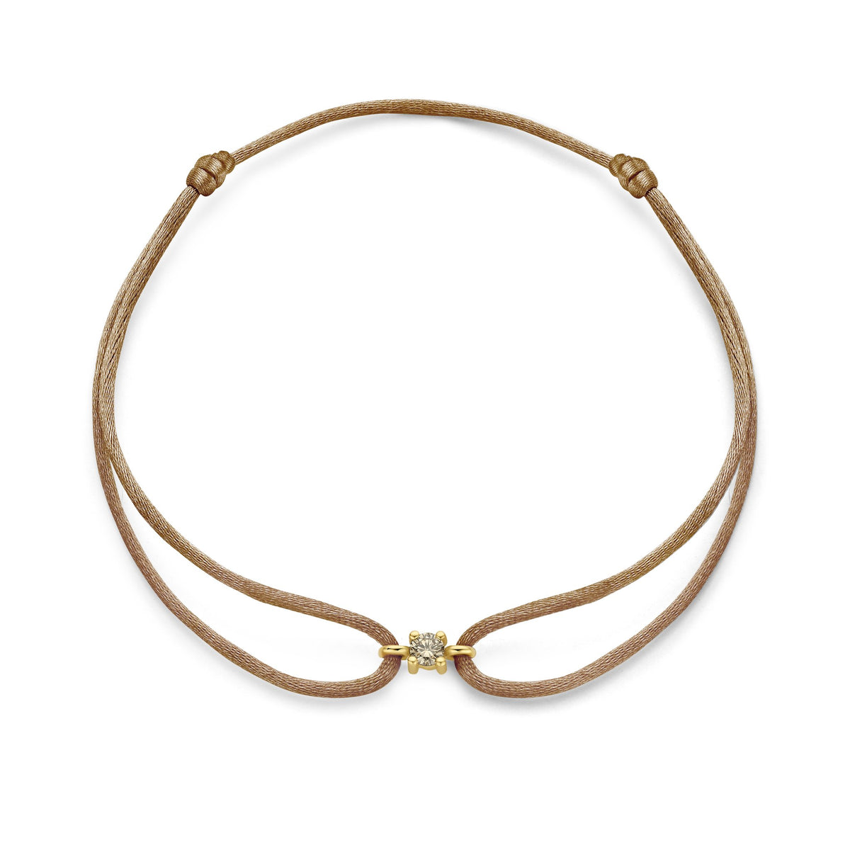 Armband Satin Diamond 4 poot Mokka - Minioro - foto 1
