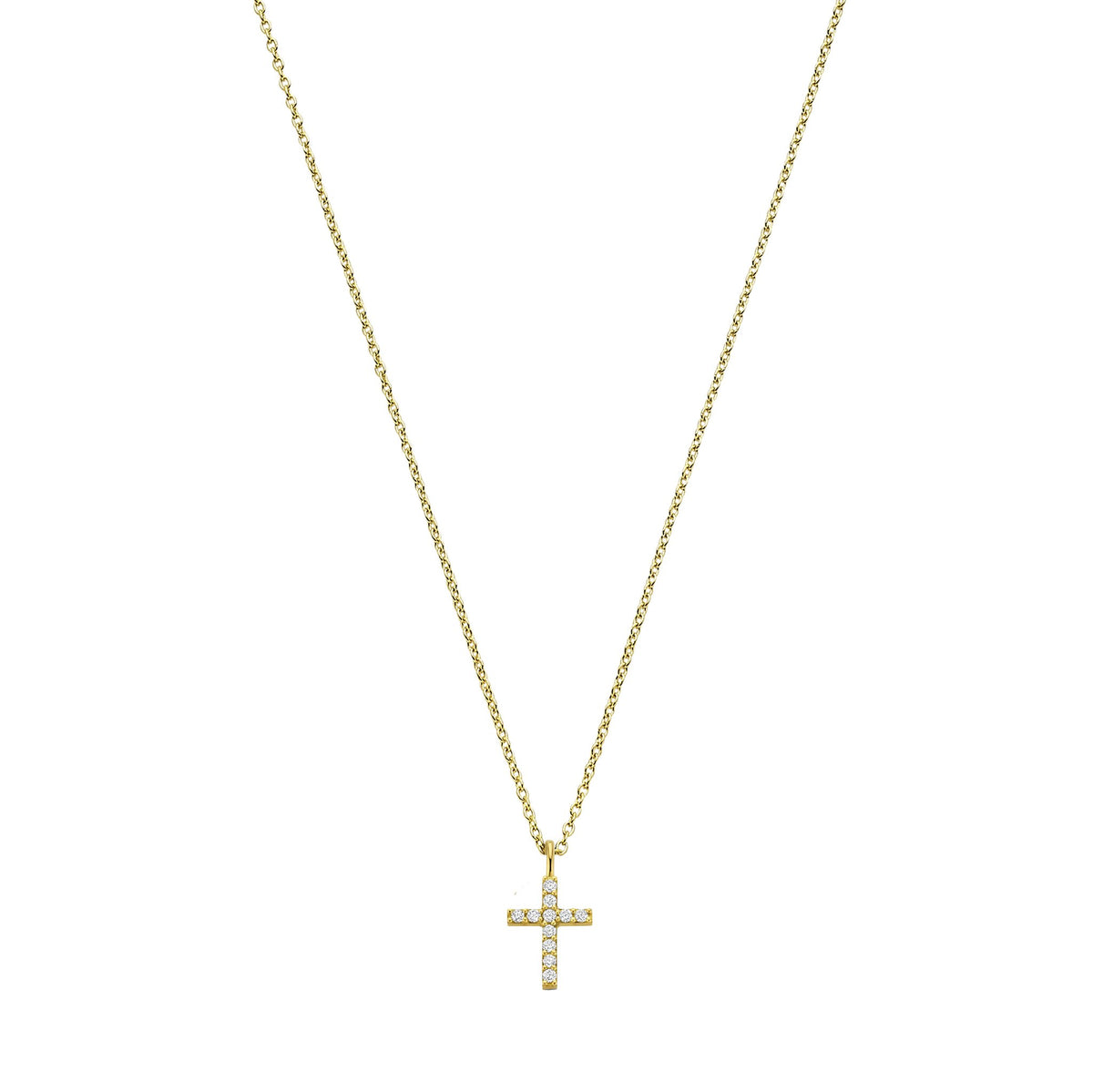 Ketting Cross Pavé Tag wit - Minioro - foto 1